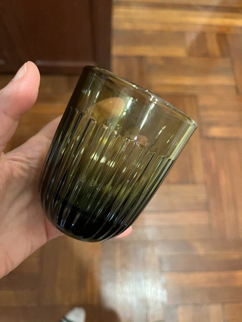 La Rochere France Ouessant Olive Green 9.5 oz Water Tumbler Glass 633897 NWT